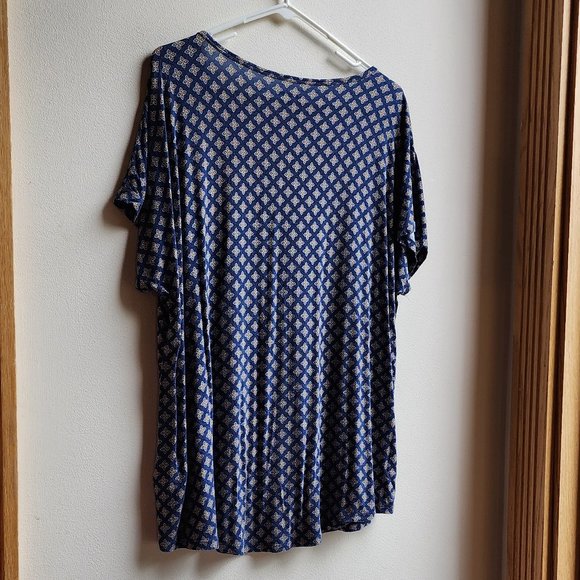 Land's End Geometric Print Scoop Neck Jersey Size Large - Picture 10 of 12
